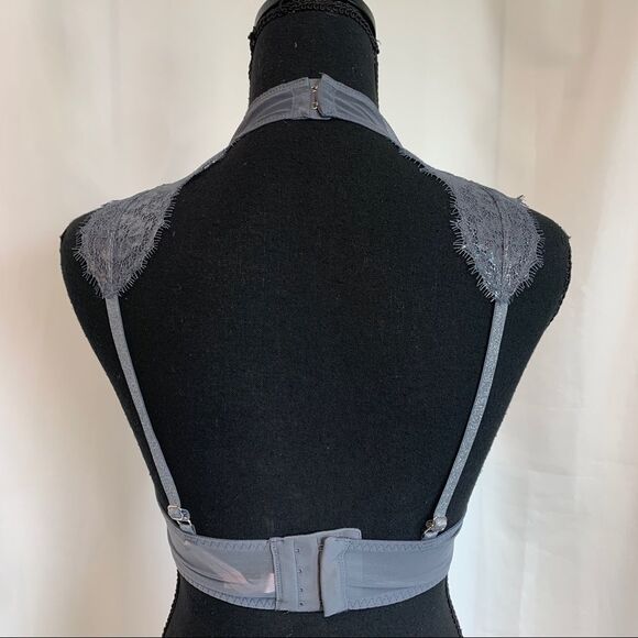 Victoria's Secret Chantilly Dream Angels Shine Lace Bra silver metallic gray 34B - Picture 7 of 10